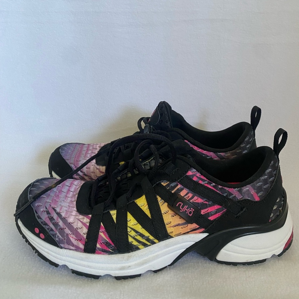 Ryka Pink and Yellow Athletic Shoes with Cushioned Soles